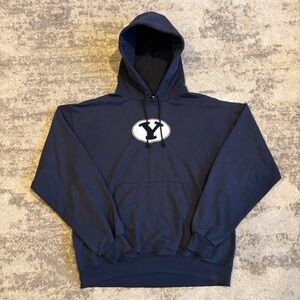 Vintage Champion BYU Cougars Collegiate Baggy Navy Blue Hoddie